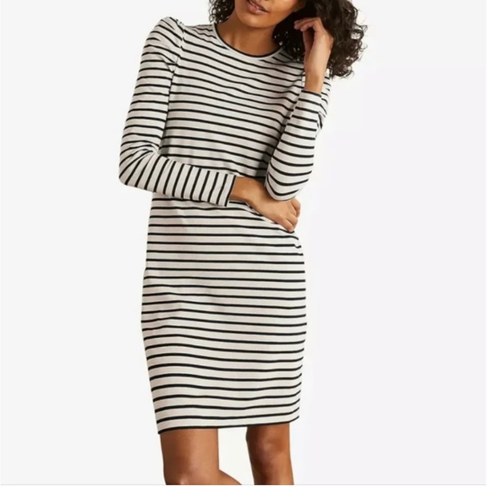 Boden Imogen Breton Navy Stripe Dress